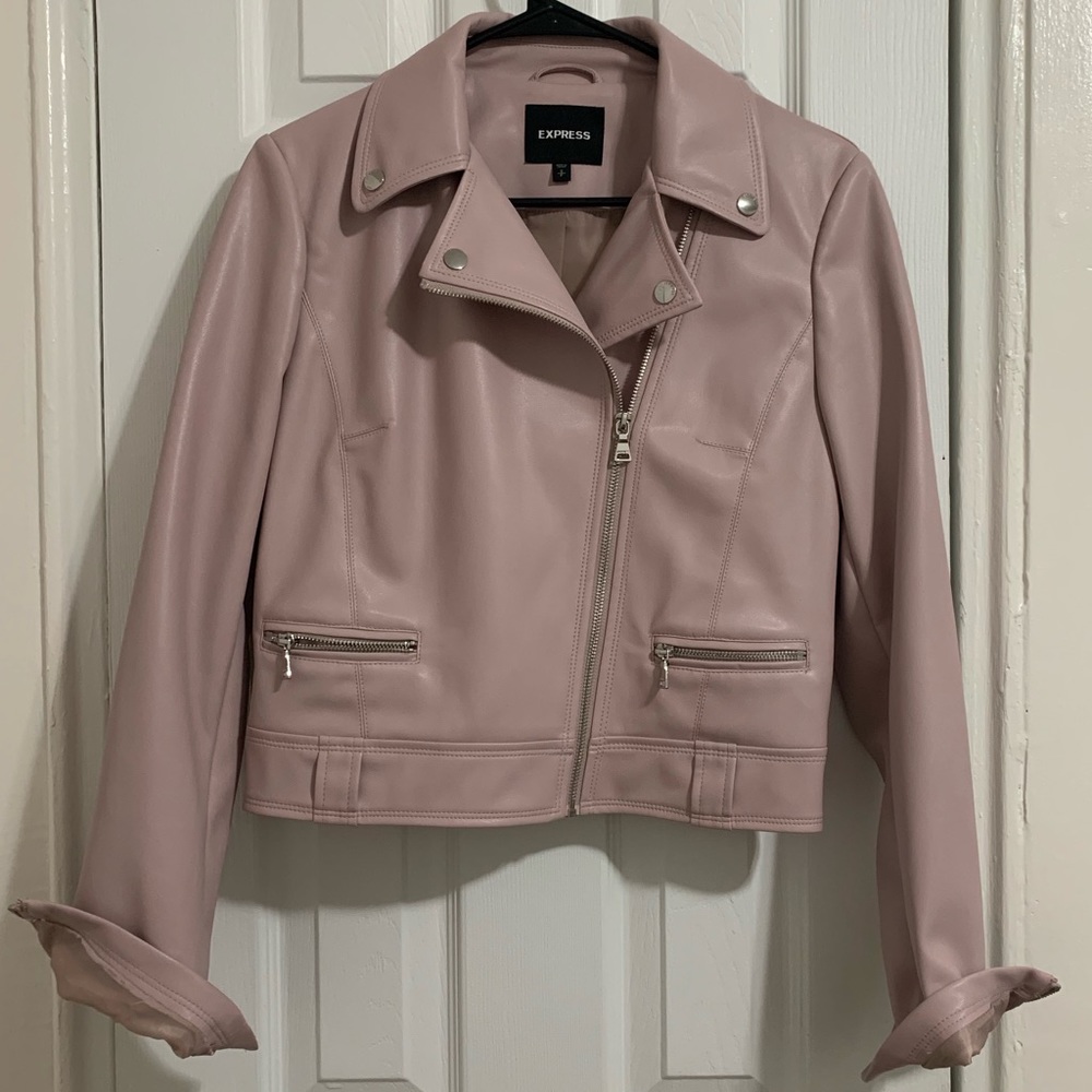 Soft Pink Faux Leather Express Jacket Size Small